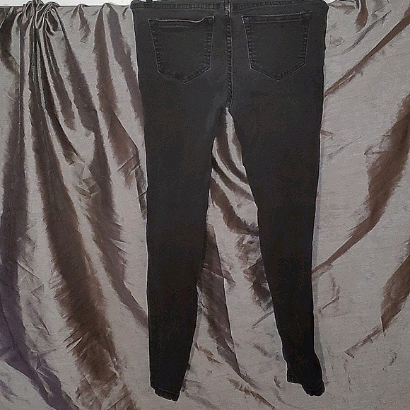 Black Denim Distressed Jeans - Picture 2 of 2
